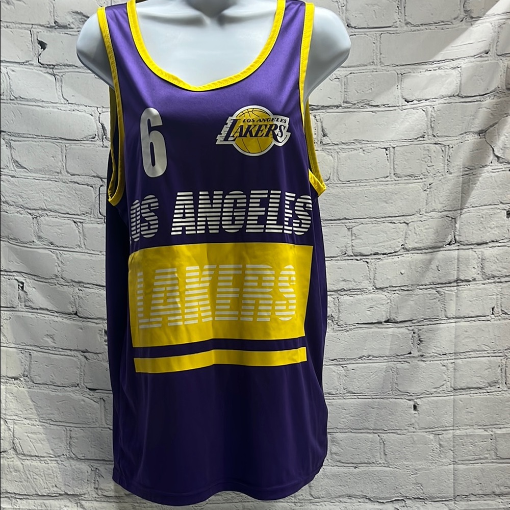 Purple and Yellow Los Angeles Lakers Jersey Labron James #6